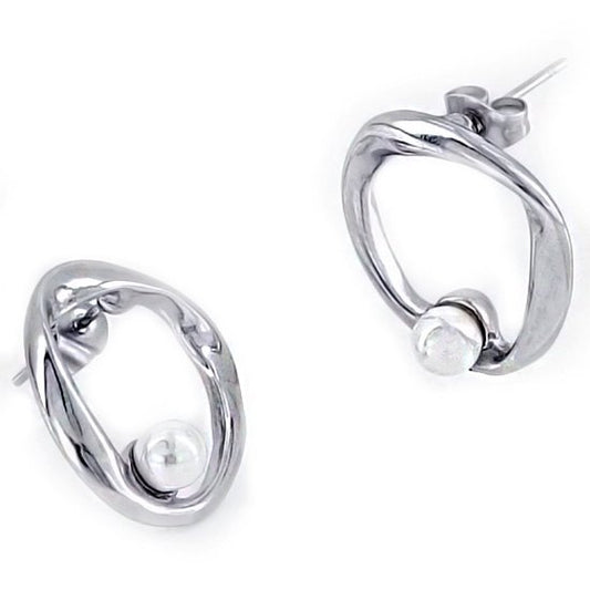 Boucles d'oreilles femme avec perle Ardea Silver - Laura Ferini - Acier inoxydable étanche