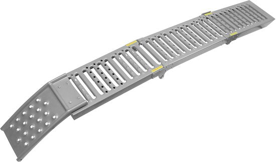 Rampe d'accès Carpoint – Dépliable – Longueur 160-200 cm - Largeur 25 cm - Capacité de charge 250 kg - Hauteur maximale d'accès 55 cm - Aluminium – Antidérapante
