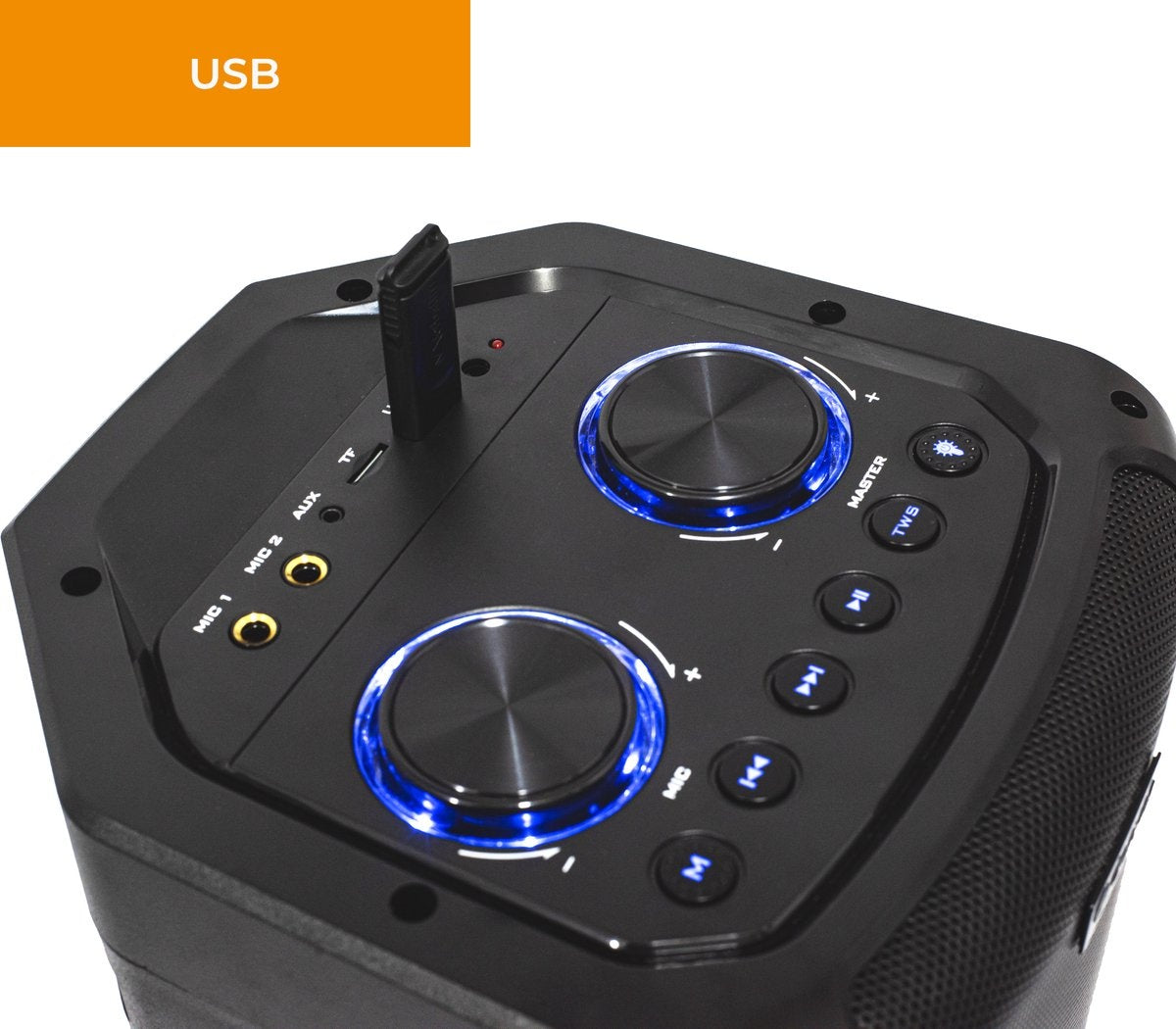 Haut-parleur Denver, Bluetooth, Party Box Disco, Lights, Noir