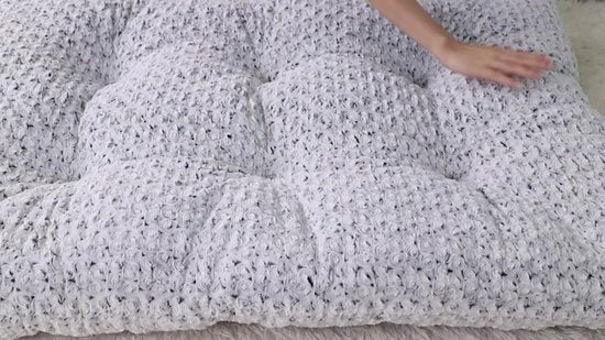 Happysnuts Dog Cushion 90 x 60cm - Lit pour chien - Donut Dog Bed - Fluffy - Grey - Washable