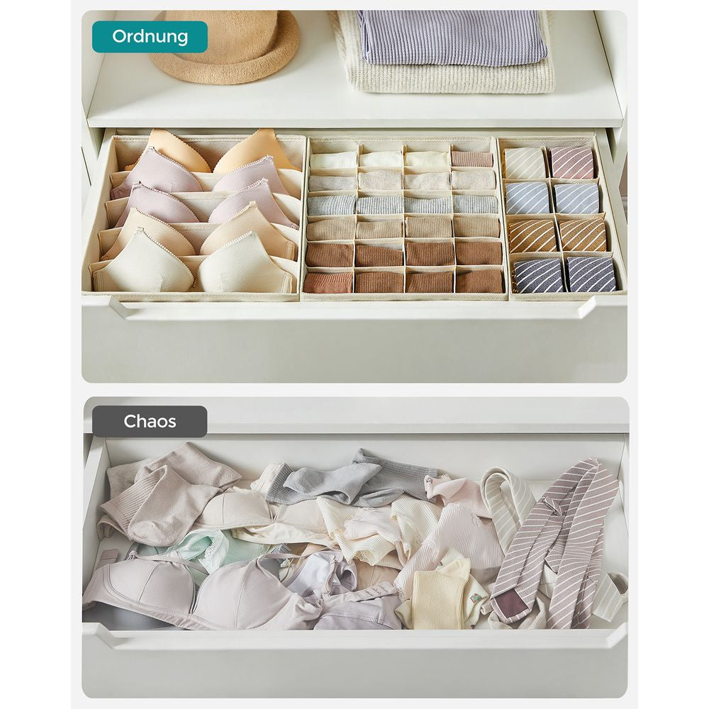 Organiseurs de tiroirs Songmics - Lot de 8 - Pliables - 32 x 10 x 32 cm - Beige