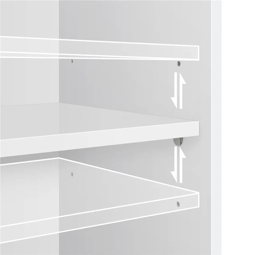 Armoire de salle de bains Yaheetech 40 x 30 x 153 cm - Blanche - Armoire de rangement haute avec 3 étagères ouvertes et une étagère réglable