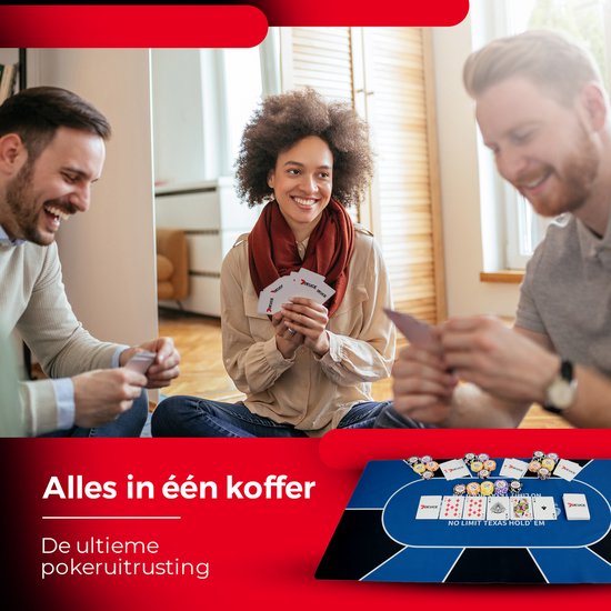 7DEUCE Poker Set - Starter Set - 300 jetons - Chiffon - Jetons de poker - Poker - Adultes