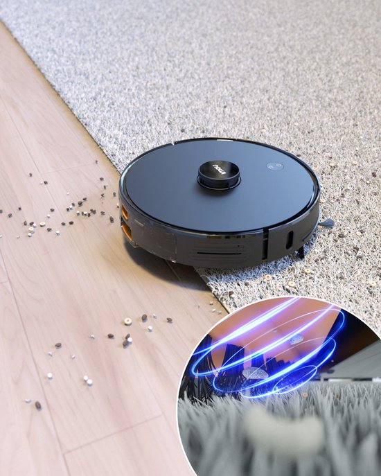 Imou RV1 Pro Max - Aspirateur robot avec station de recharge et fonction balayage - Entrée ultra rapide grâce au capteur LIDAR - Plan de stockage sur 3 étages - Vidange automatique - Puissance d'aspiration de 6000 Pa - Nettoyage continu pendant 180 minute