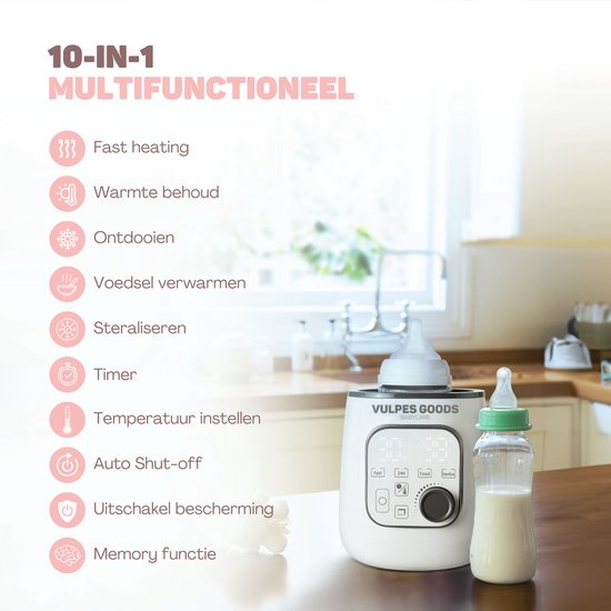 Vulpes Goods® BabyCare - Chauffe-biberon PRO 10in1 - Chauffe-biberon - Chauffer les liquides et les aliments