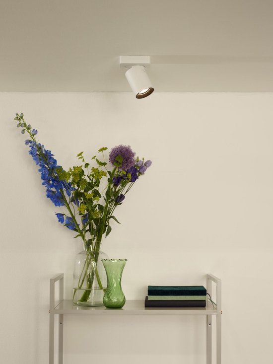 Lucide NIGEL - Spot de plafond (lampe de plafond) - LED à intensité variable et couleur de lumière variable - GU10 - 1x5 W 2200 K/3000 K - Blanc
