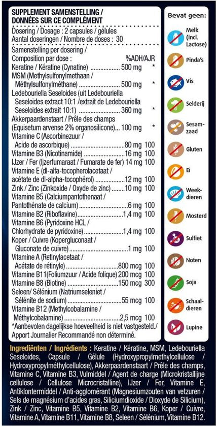 Lucovitaal Complex à la kératine, 60 gélules