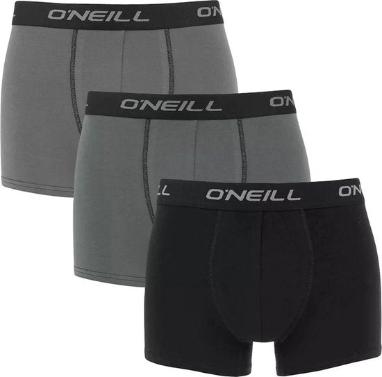 Boxer O'Neill Hommes - Pack de 3 - Taille S - Gris/Noir
