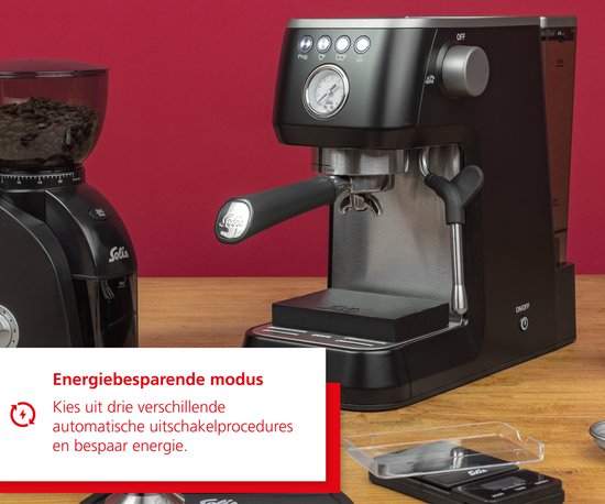 Solis Barista Perfetta Plus 1170 V2 Machine à piston - Machine à espresso - Machine à café en grains - Noir - 1.7L