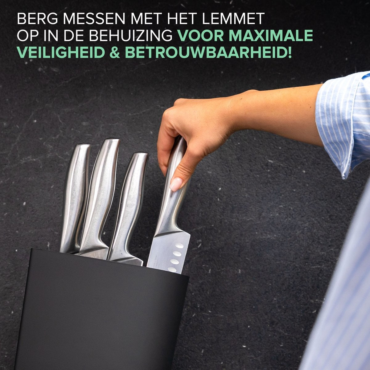 Coninx Viro Knife Block - Porte-couteaux Universel - A l'exclusion des couteaux - Plastique - Noir