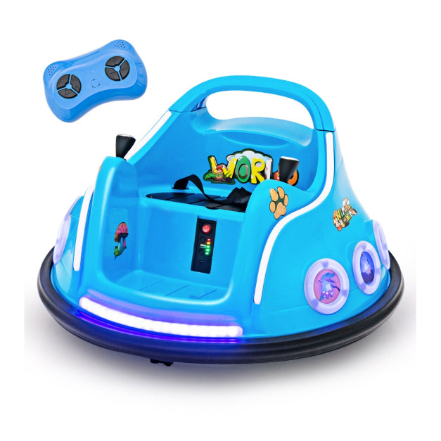 Coast Bumper Car - Rotation à 360 degrés - 12V - Musique et lumière incluses - 73x73x43cm - Bleu