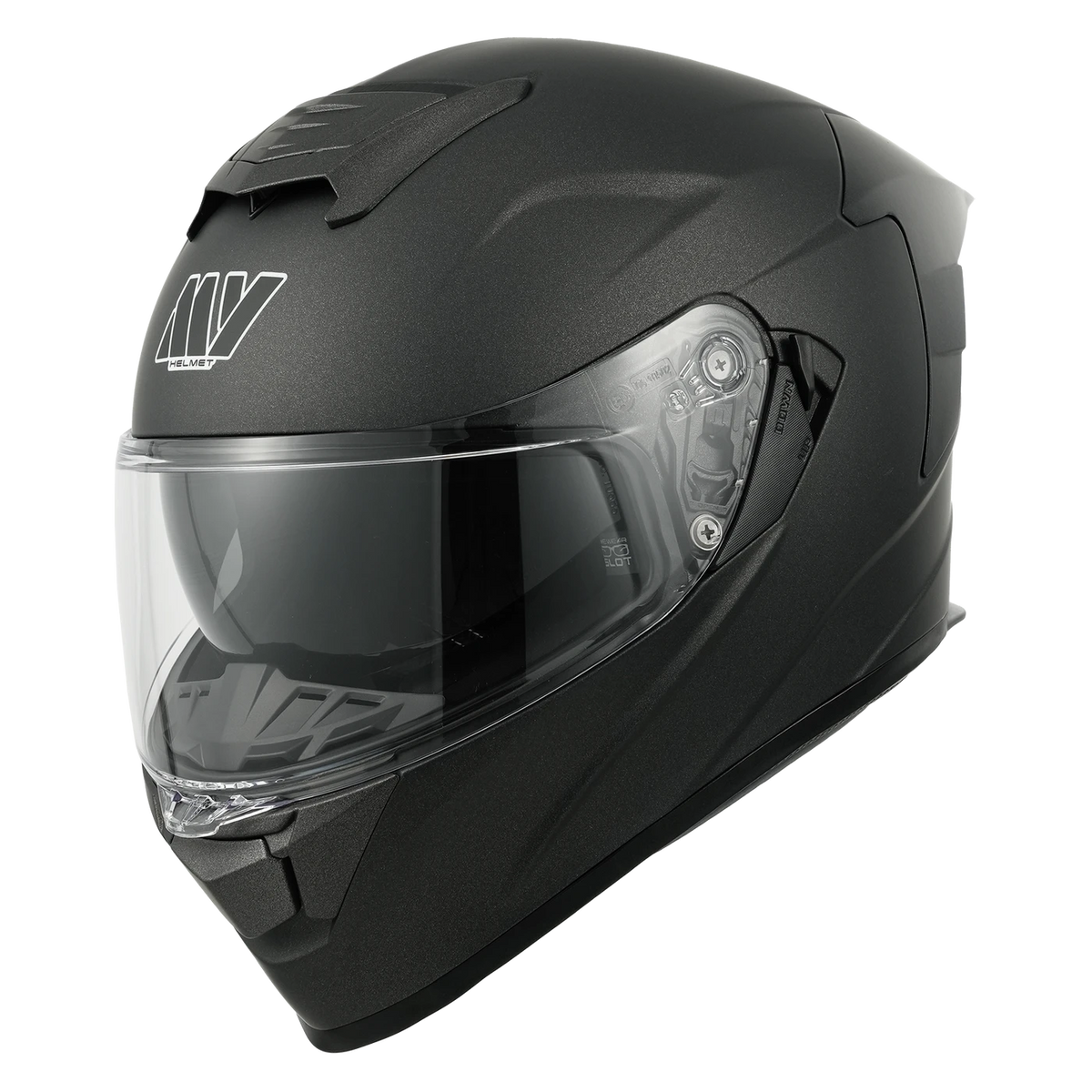 Casque intégral MY – Certifié ECE R 22.06 – Taille M – Titane mat et noir – ABS