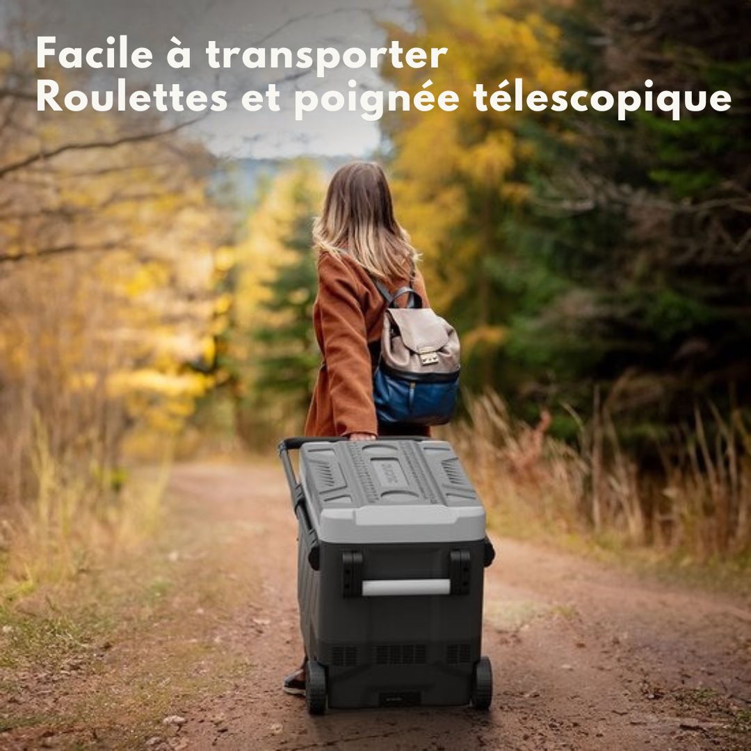 Glacière électrique - Auronic - avec compresseur - congélation et réfrigération - capacité 58L - 69,2 x 45,3 x 58 cm - gris