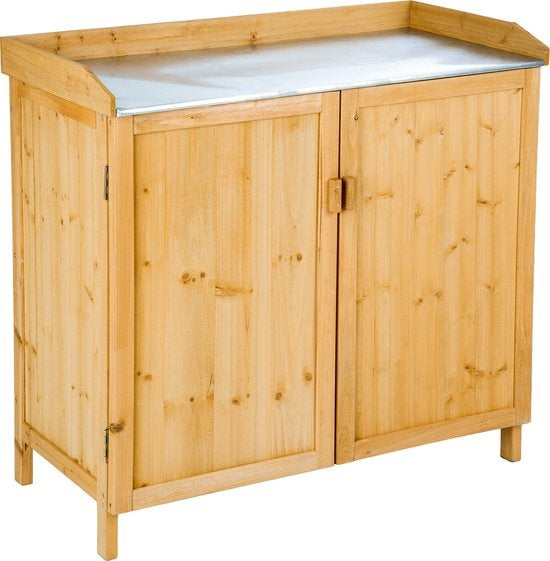 tectake - Table de jardin Armoire de jardin - table avec armoire inférieure - 404564