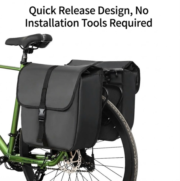 Sacoche de vélo Costic hydrofuge - Noir - 35 x 17 x 39 cm - Système de fermeture rapide