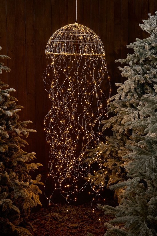 Lustre « Kwal » de Luca Lighting avec éclairage LED blanc chaud - H 150 x Ø 45 cm - Argent