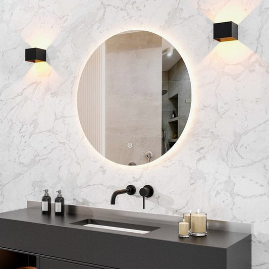 Miroir de salle de bain - Mirlux - avec éclairage LED et chauffage - rond - anti-condensation - 80CM