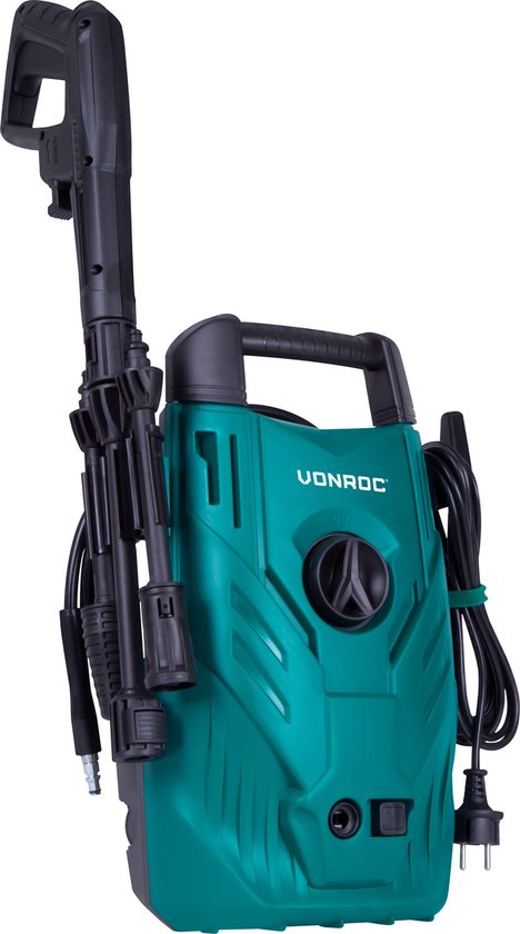 VONROC V14C-1 nettoyeur haute pression - 1400W - 110 bar - 390 l/h - Compact - tuyau de 5m, buses et accessoires inclus