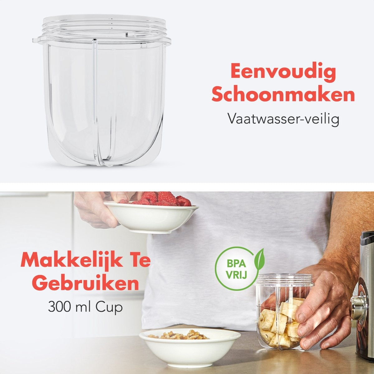 KitchenBrothers Smoothie Blender Small Cup - 300 ml - 1 pièce - Convient à KB678