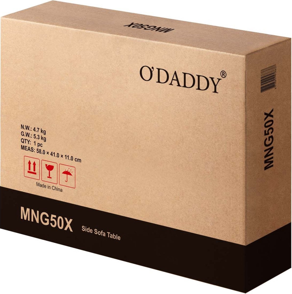 O'DADDY® Table d'appoint - 50 x 35 x 55 cm - bois de manguier