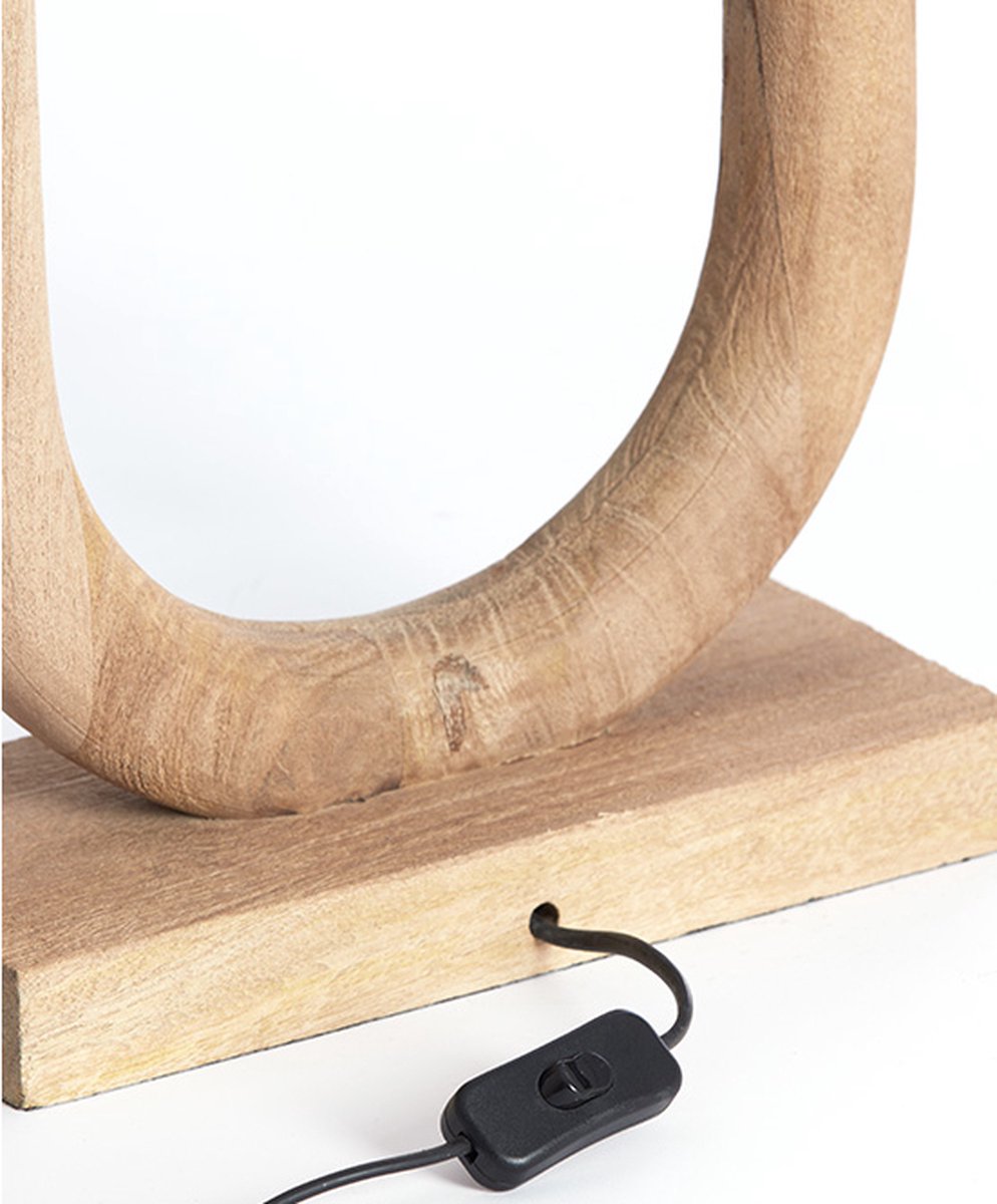 Light & Living lampe de table Paceco marron - 30x12x59 cm - pied de lampe en bois - salon | chambre à coucher