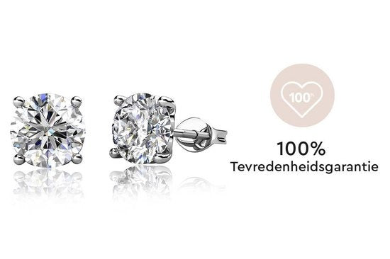 Yolora Ladies Earrings - Cristaux ronds Kalpa Camaka - Argent - Plaqué or blanc 18K - Boucles d'oreilles femme Argent - Clous d'oreilles - Bijoux - Boîte cadeau de luxe - Boîte cadeau - Boîte cadeau exclusive - Magnifique emballage cadeau