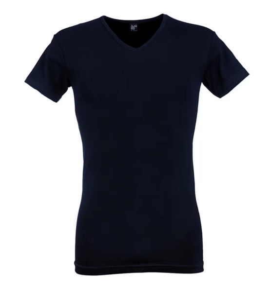 Alan Red Oklahoma T-Shirts Hommes - Body Fit - Col en V - Taille L - Navy - 4-Pack - 93% Cotton / 7% Elastane