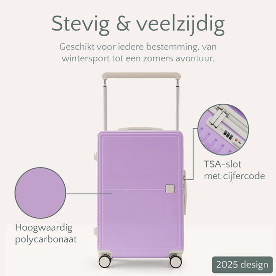 Skycases City Walker - Ensemble de valises 3 pièces | Léger et durable | 20, 24 et 28 pouces | Roues pivotantes à 360° | Verrouillage TSA | Housses de protection incluses - Violet