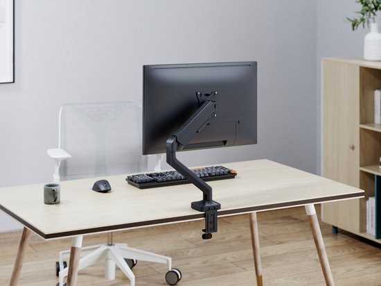 VDD Gaming - Bras de moniteur - Bras de moniteur - Support de moniteur - Hauteur réglable - Pour 1 écran - Design ergonomique - Noir
