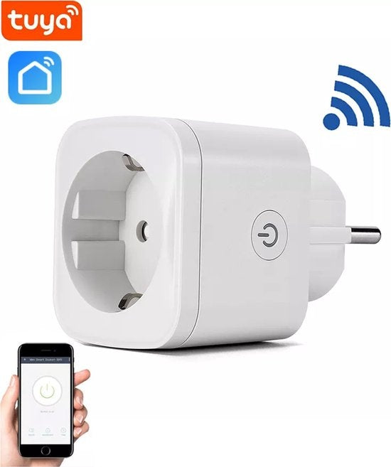 Denver Smart Plug avec compteur d'énergie - Mise à la terre - Minuteur - Prise intelligente - TUYA - Fonctionne avec Amazon Alexa et Google Home - Wifi - Pour iOS et Android - SHP102
