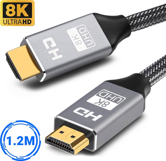 SBVR - Câble HDMI 2.1 - 8K Ultra HD - 4K 120 Hz - Câble HDMI en nylon - 1,2 mètre