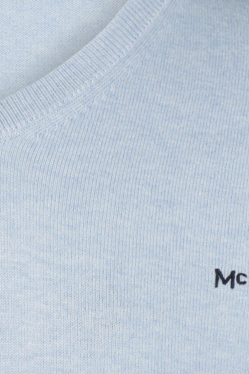 Pull McGregor 12G à col en V - Bleu clair - taille S