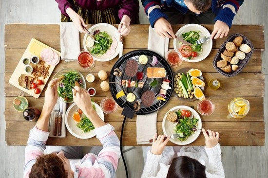 Barbecue Électrique - Alpina - Barbecue de Table - Sans Fumée - Barbecue Intérieur - 1250W - Ø 30 cm - Noir