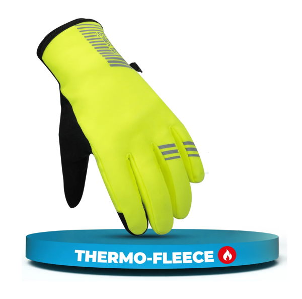 Gants d'hiver - Thermo Fleece & 3M Insulation - Coupe-vent & déperlant - Ecran tactile - Grip antidérapant - Jaune - Taille M
