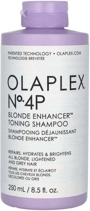 Shampoing tonifiant Olaplex No.4P Blonde Enhancer | 250 ml | Pour cheveux blonds et gris