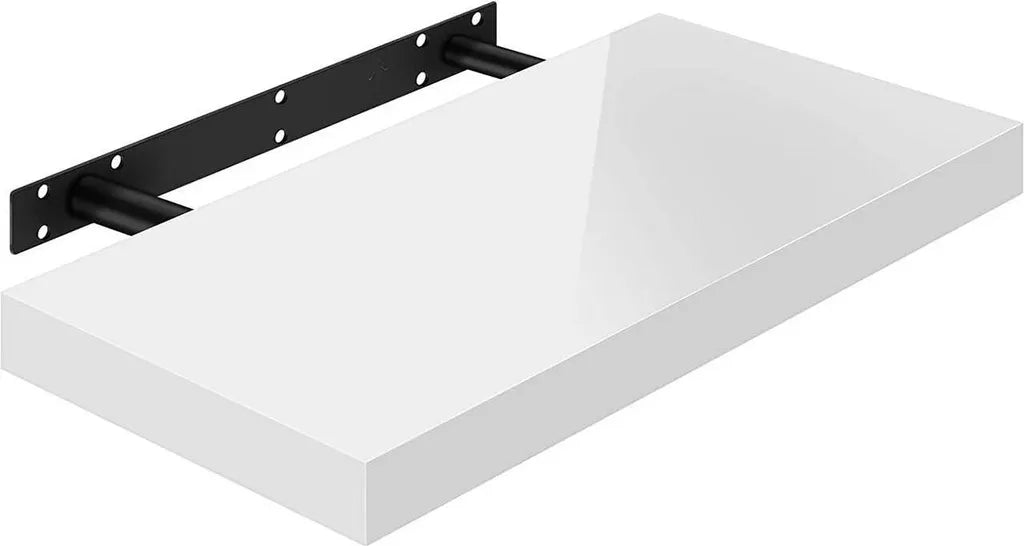 WOLTU Volato Wall Shelf White - Etagère flottante brillante pour livres et décorations - 40 x 22.9 x 3.8 cm