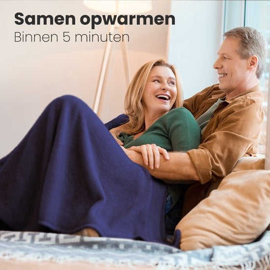 Couverture électrique Auronic - Couverture chauffante - 9 niveaux de chaleur - 2 personnes - 200x150 - Bleu