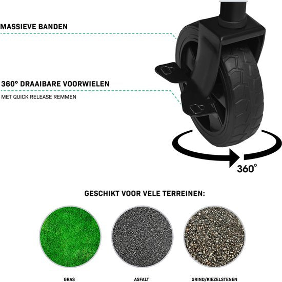 VONROC Wagon - Modèle compact - Pliable - Capacité de charge de 60 kg - Capacité de 50l - Roues solides anti-fuites - Cadre en acier robuste - Polyester 600D - Noir