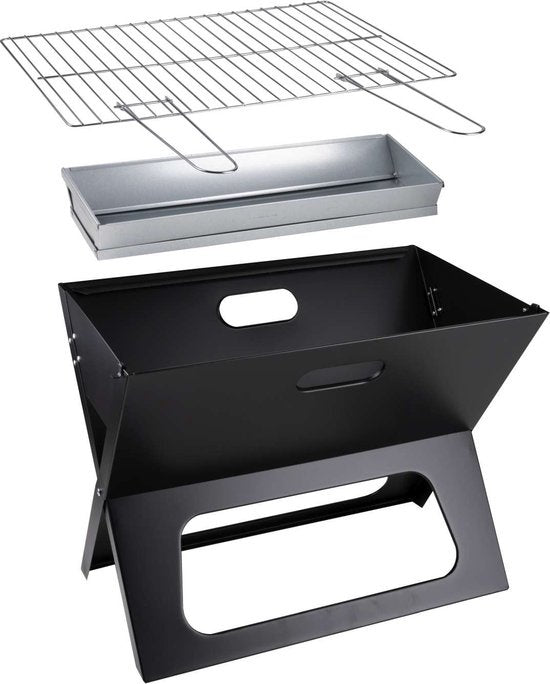 Table BBQ Charcoal - BBQ Collection -Barbecue pliable et portable de camping - Barbecue avec foyer libre et grille - 46 x 36.5 x 28 cm