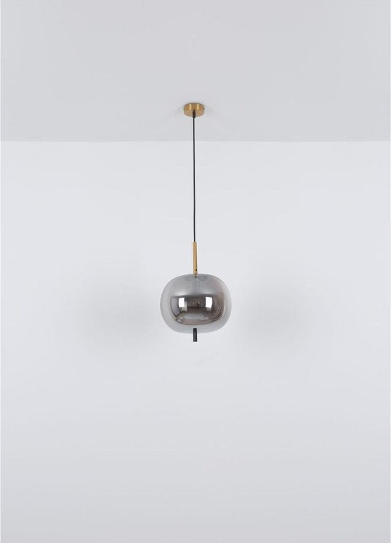 Suspension en verre fumé | E27 | Noir | Boule en verre | Boule de verre | Salon | Salle à manger