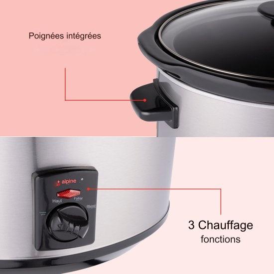 Mijoteuse Alpina 3,5L Casserole intérieure en céramique acier inoxydable