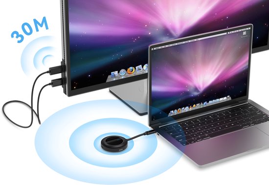 Conceptronic ATHERIC01B - Adaptateur d'écran sans fil - Kit d'adaptation sans fil USB-C vers HDMI 1080p - HDMI/USB - Dongle Full HD