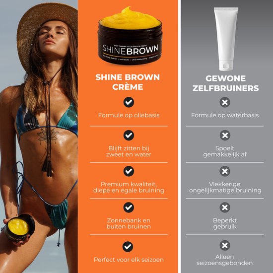 BYROKKO - Shine Brown Original - 200 ml - Solarium - Crème bronzante