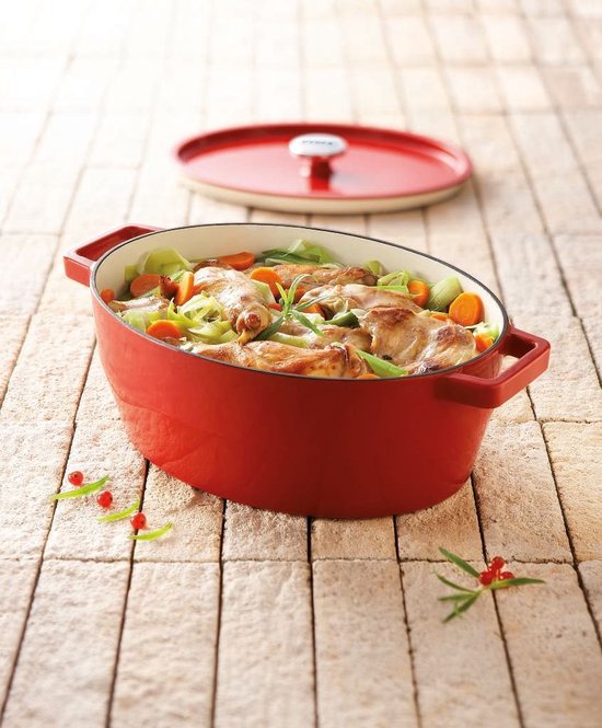 Pyrex Slowcook Casserole Oval - Fonte - 5.8 litres - Rouge