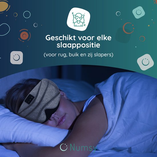 Numsy Sleep Mask Bluetooth - Casque de sommeil - Bandeau