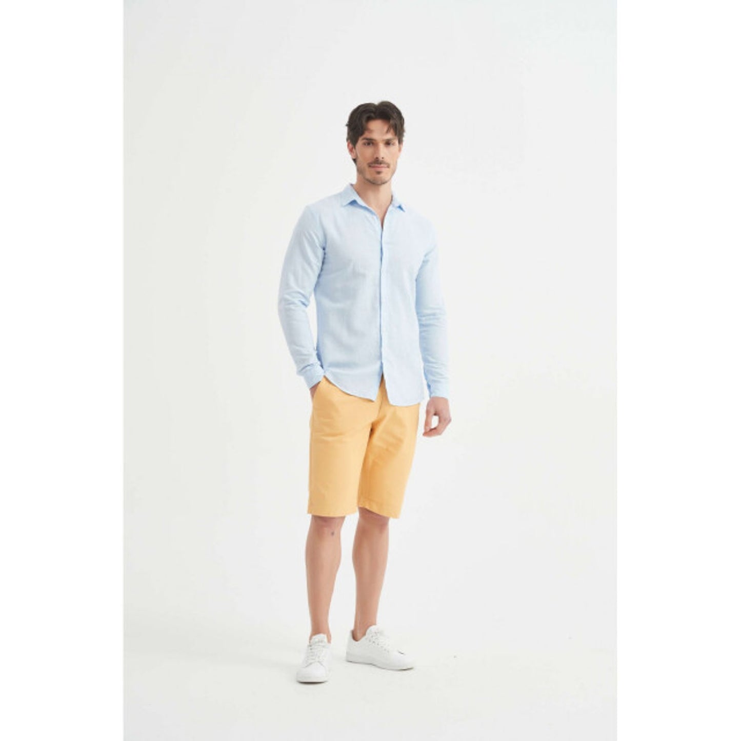 Chemise en lin William de Faye Bleu - Taille M