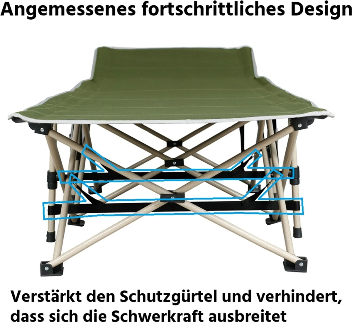 Lit de camp pliable Yaheetech, capacité de charge de 150 kg, avec sac de transport – vert militaire – métal et polyester