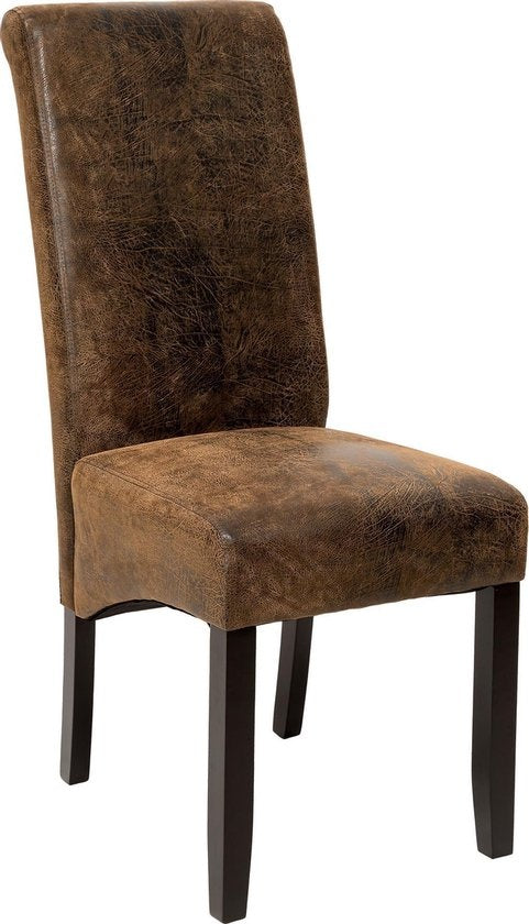 tectake® - Chaises de salle à manger - 2 pièces - aspect cuir de daim marron - 401596