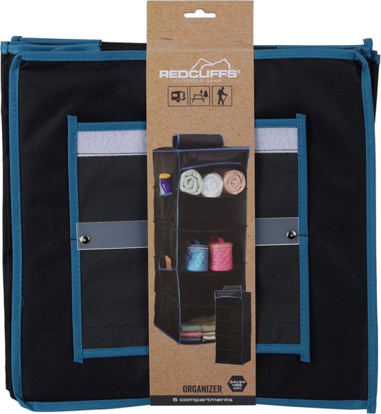 Redcliffs Tent organiser - Organiseur suspendu 5 compartiments - 34x34x85cm-600D Oxford polyester-PU coated