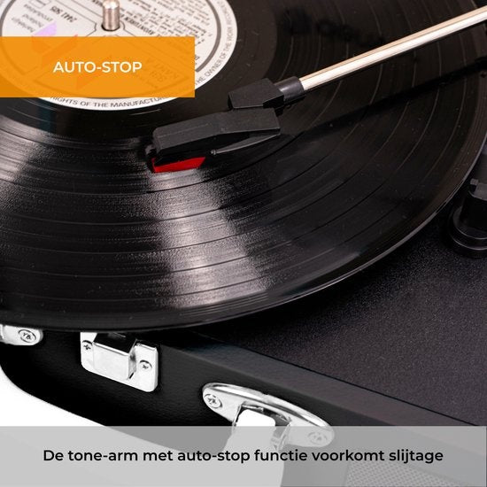 Denver Record Player - Haut-parleurs intégrés - Logiciel PC inclus - Auto-stop - Retro - VPL120 - Noir